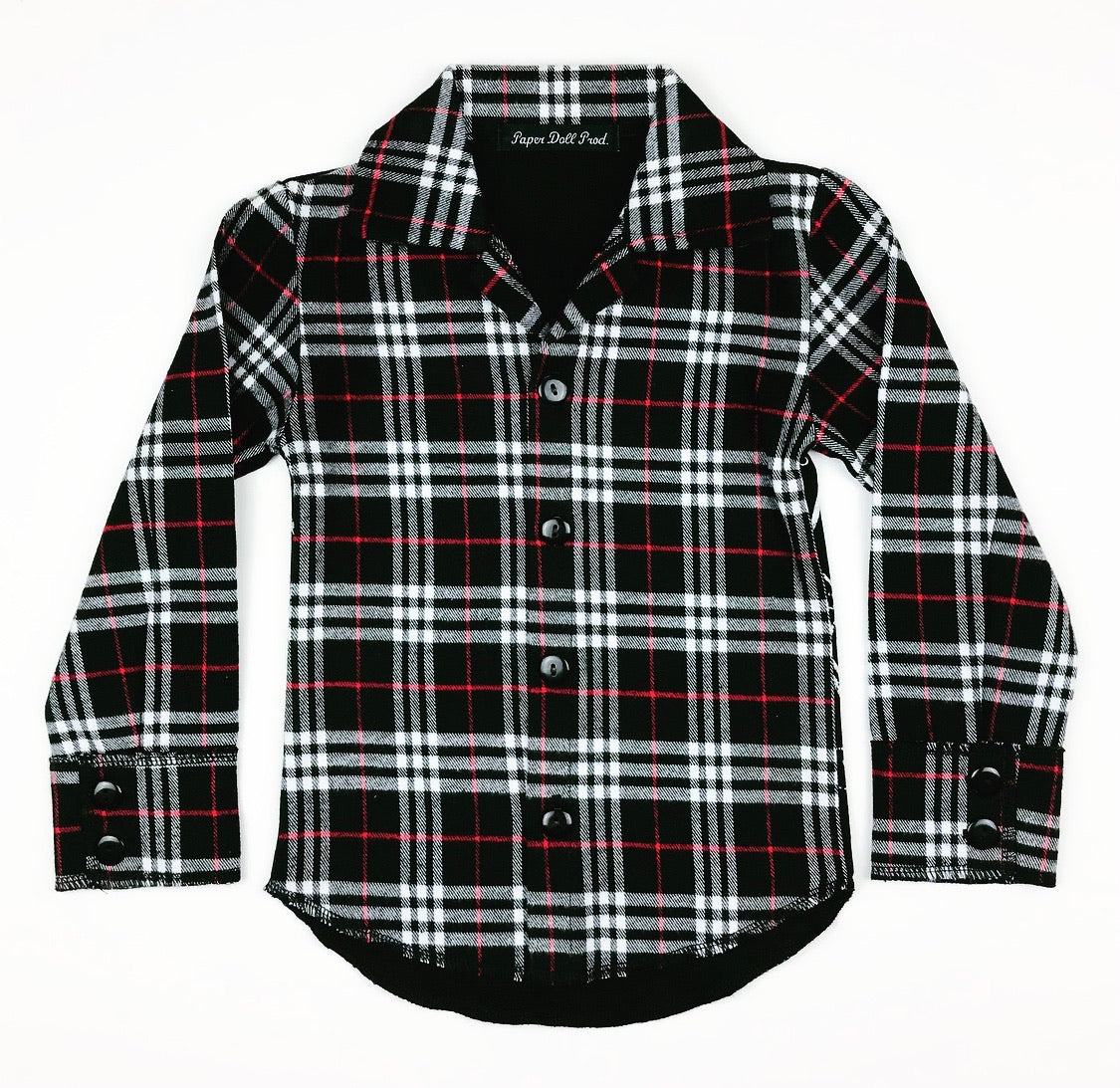 Kids Black/Red Plaid Rock Flannel (SD)