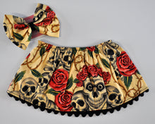 Skull and Rose Skirt and Headband Set (cream)