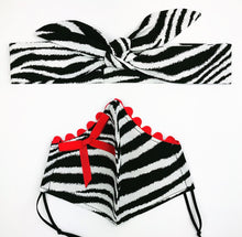 Zebra Petite Designer Mask Headband Set
