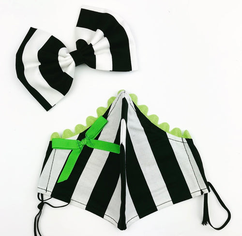 Beetleguese Petite Designer Mask Bow Clip Set