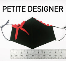Black Poko Dot Petite Designer Mask Bow Clip Set