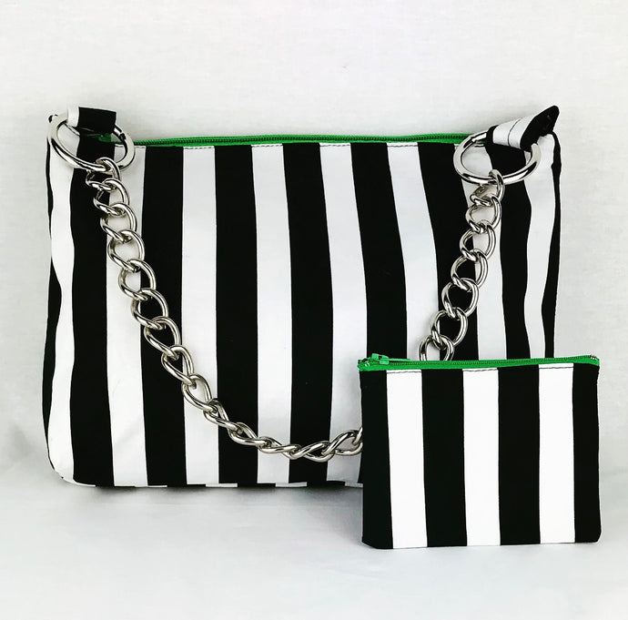 Beetleguese Striped Chain Bag w/Coin Purse
