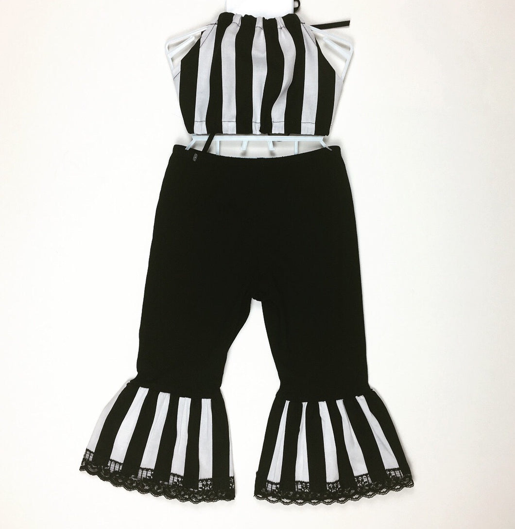 Blk and Wht Striped Bratz Bottoms and Haulter Top