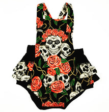 Pink Skull and Roses Romper