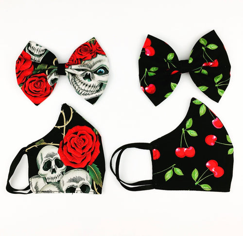 Retro Mask/ Bow Set