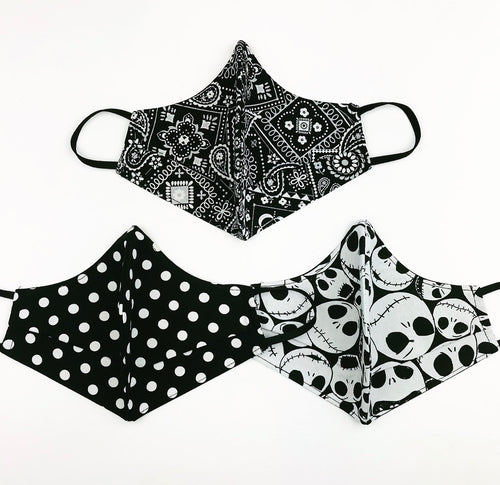 Cotton Face Mask Coverings (B&W)