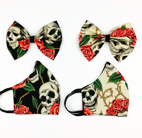 Skully Mask/ Bow Set