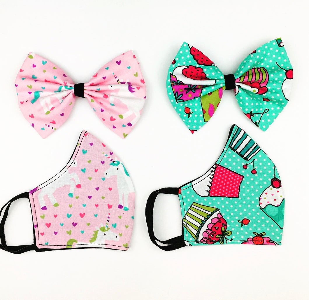 Quirky Mask/ Bow Set