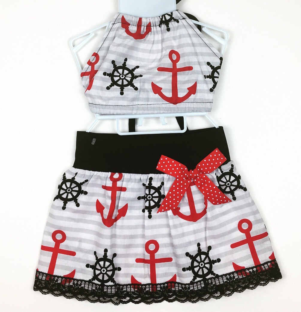 Sweet Sailor Skirt and Haulter Top