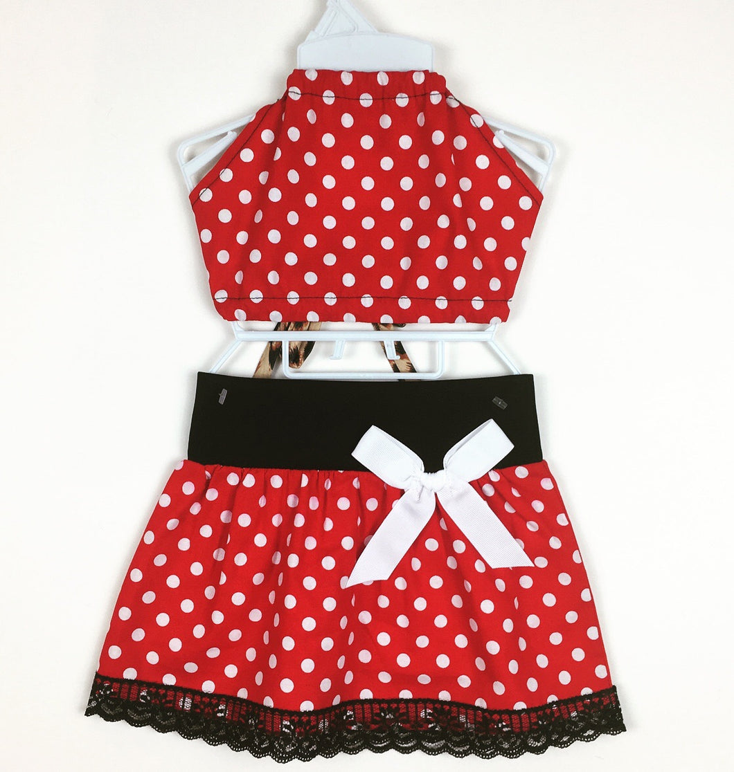 Polka Dot Skirt (red) and Haulter Top