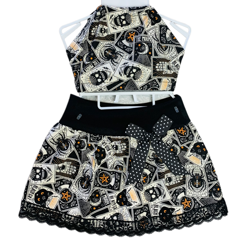 Black Magic Cat Skirt and Haulter Set