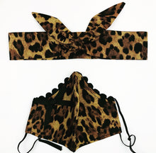 New Leopard Petite Designer Mask Headband Set