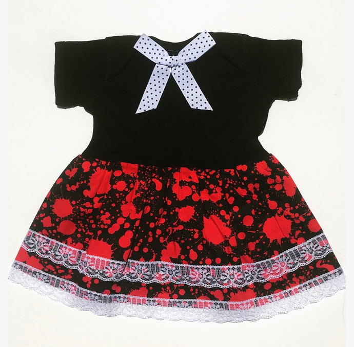 Black Blood Spatter Onesie Dress