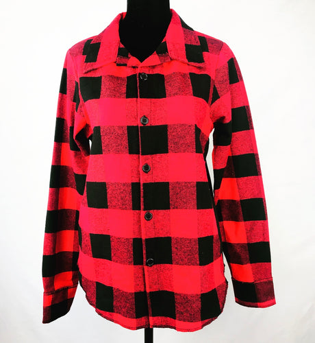 Red and Black Plaid Womans Rock Flannel Adic