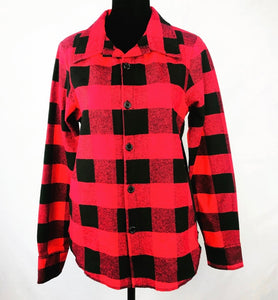 Red and Black Plaid Womans Rock Flannel SD