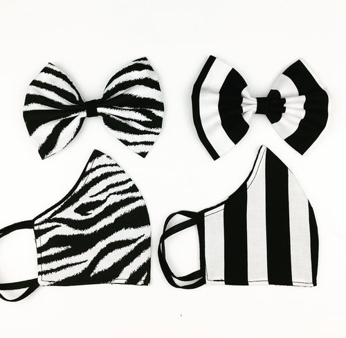 B&W Mask/Bow Set