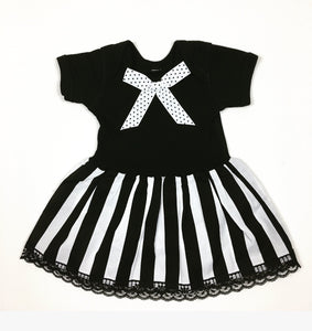 Black White Striped Onesie Dress
